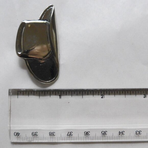 Silvertone Cowboy Hat Pin - Picture 9 of 9